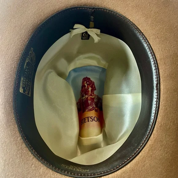 Vintage 1970’s Stetson Western Beaver Cowboy Hat In Excellent Condition 6 7/8 - Picture 4 of 16